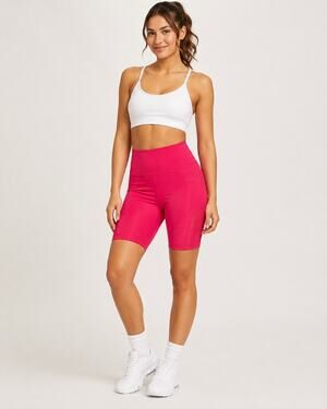 Snipes High Waist Biker Shorts Bright Pink Women’s L NWT 025